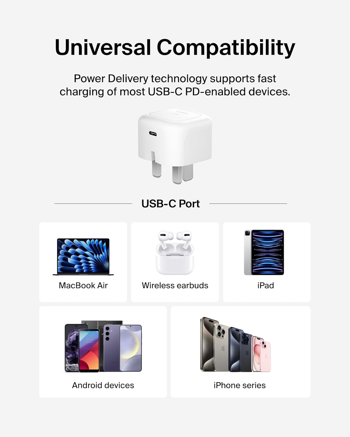 Belkin USB-C Wall Charger PD 30 W 1m c-c Cable