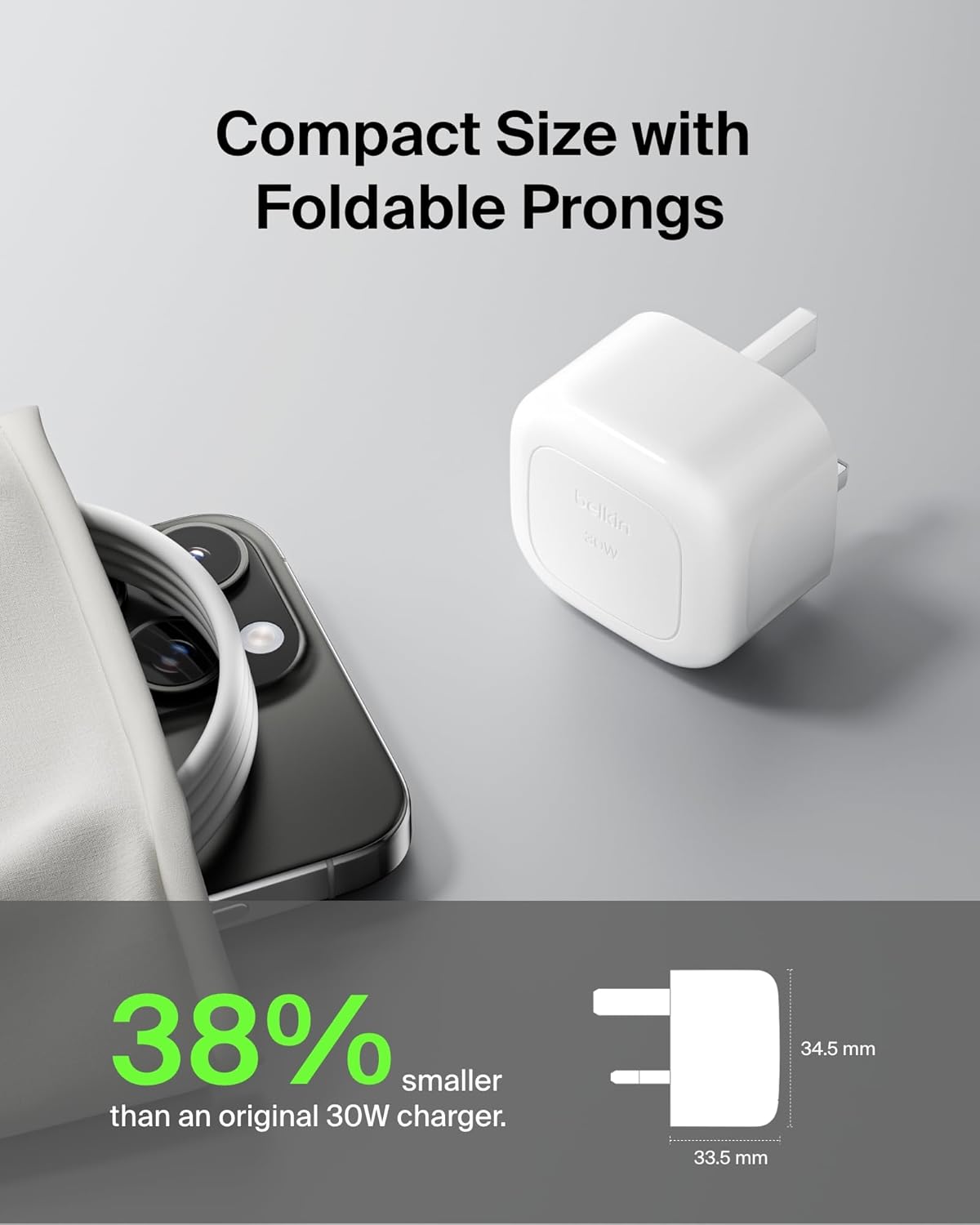 Belkin USB-C Wall Charger PD 30 W 1m c-c Cable