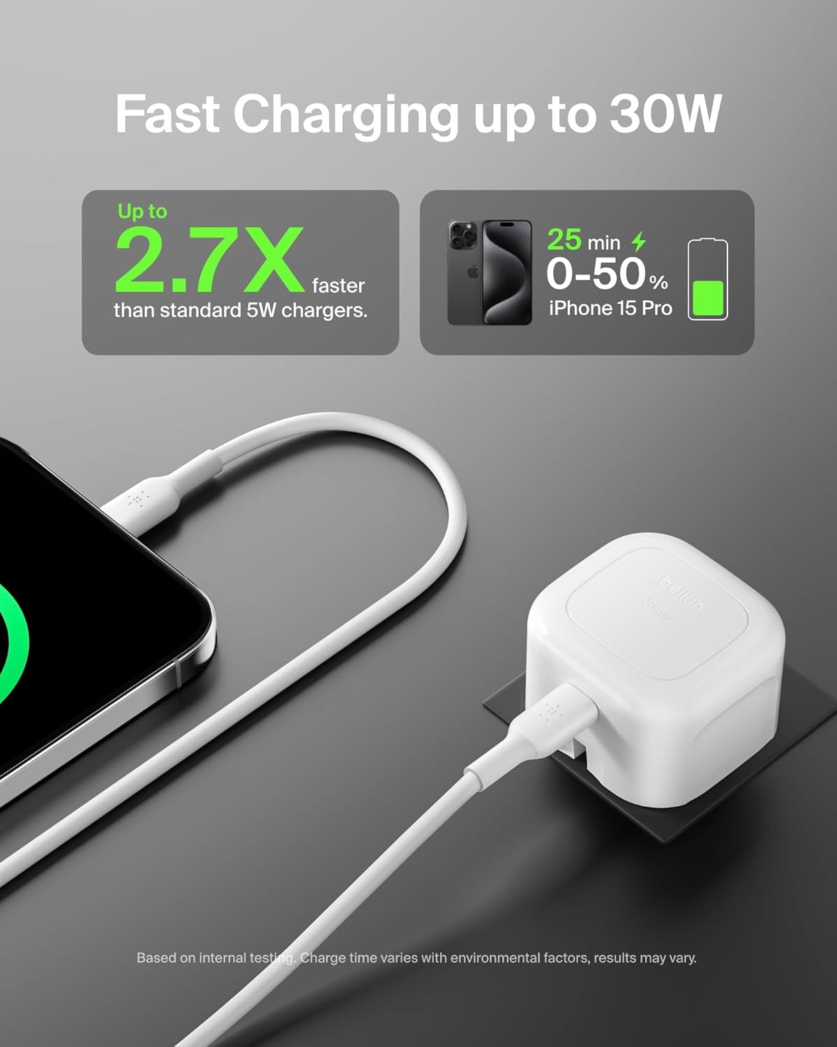 Belkin USB-C Wall Charger PD 30 W 1m c-c Cable