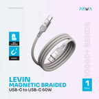 Pawa Levin Magnetic Braided USB-C to USB-C 60W