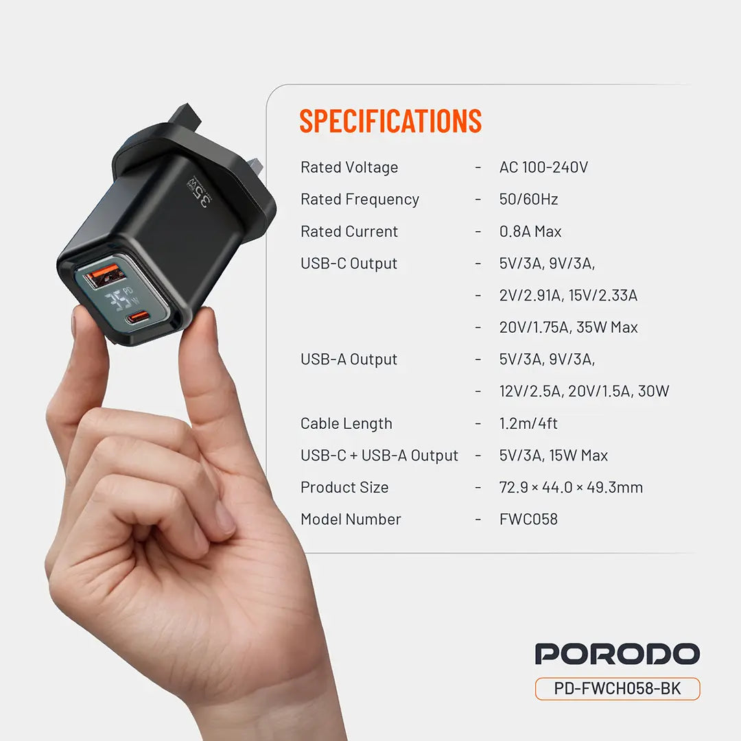 Porodo Dual-Port 35w